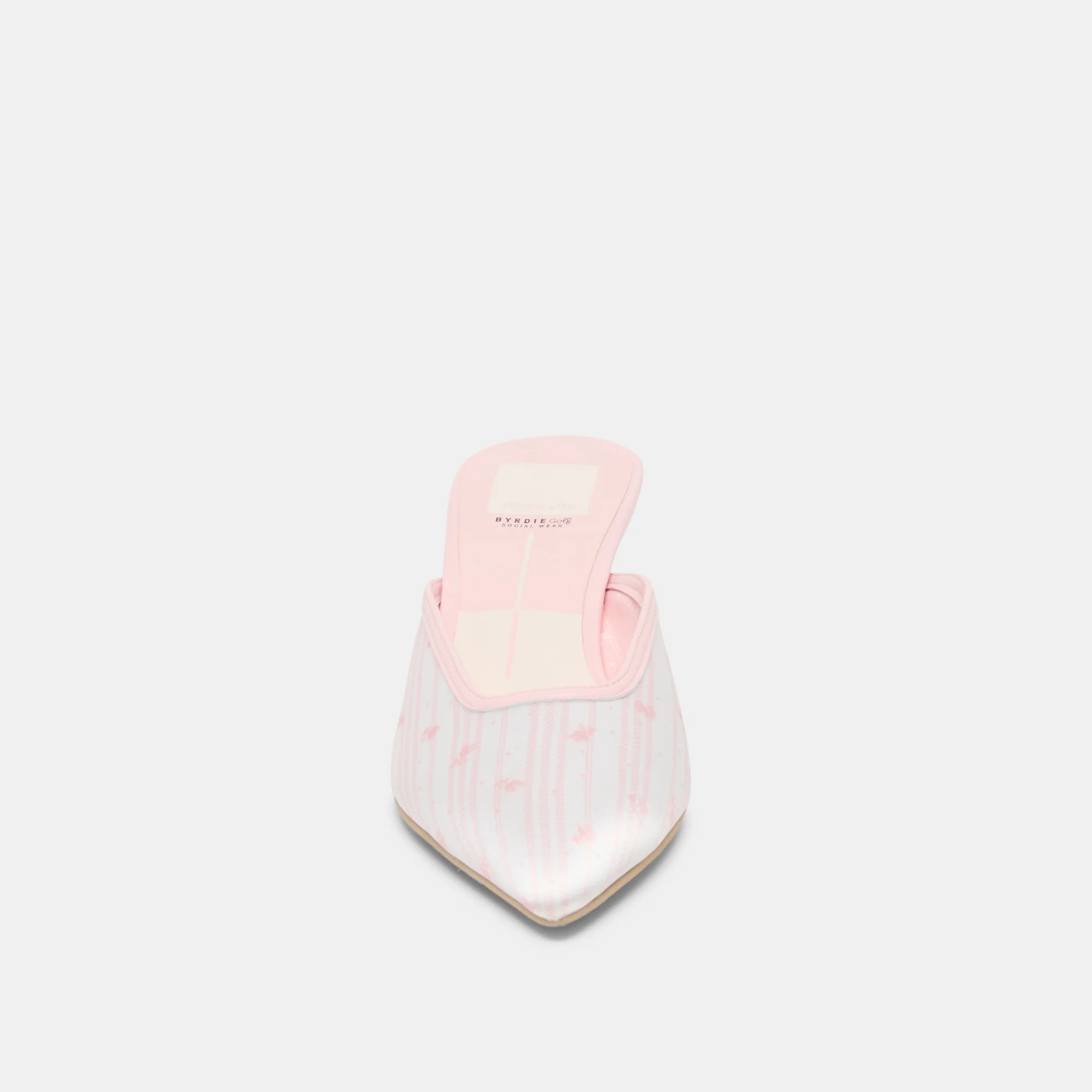 CLEO X BYRDIE GOLF WIDE HEELS PINK FLORAL SATIN 15 CLEO X BYRDIE GOLF WIDE HEELS PINK FLORAL SATIN
