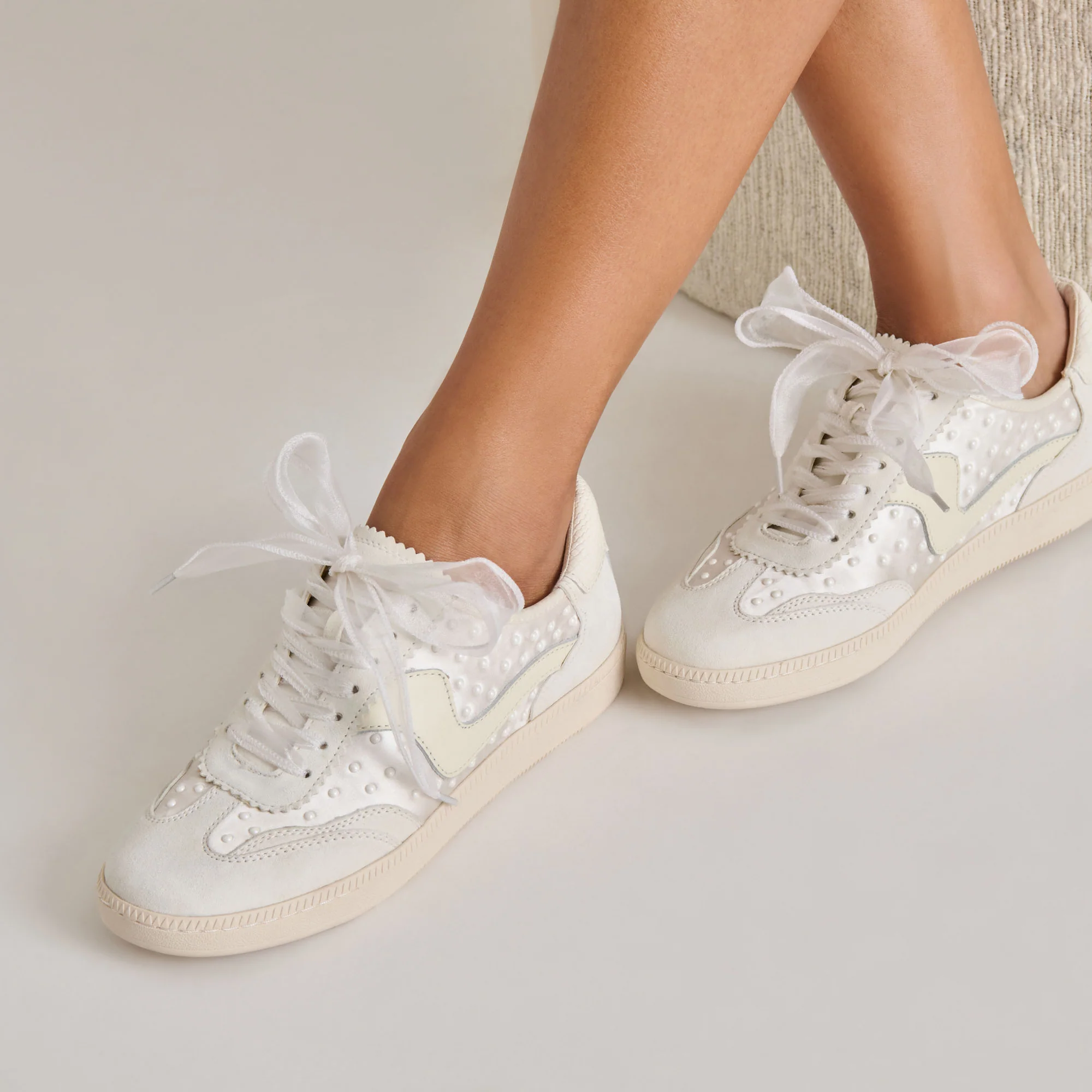 NOTICE PEARL SNEAKERS OFF WHITE SATIN 13 NOTICE PEARL SNEAKERS OFF WHITE SATIN