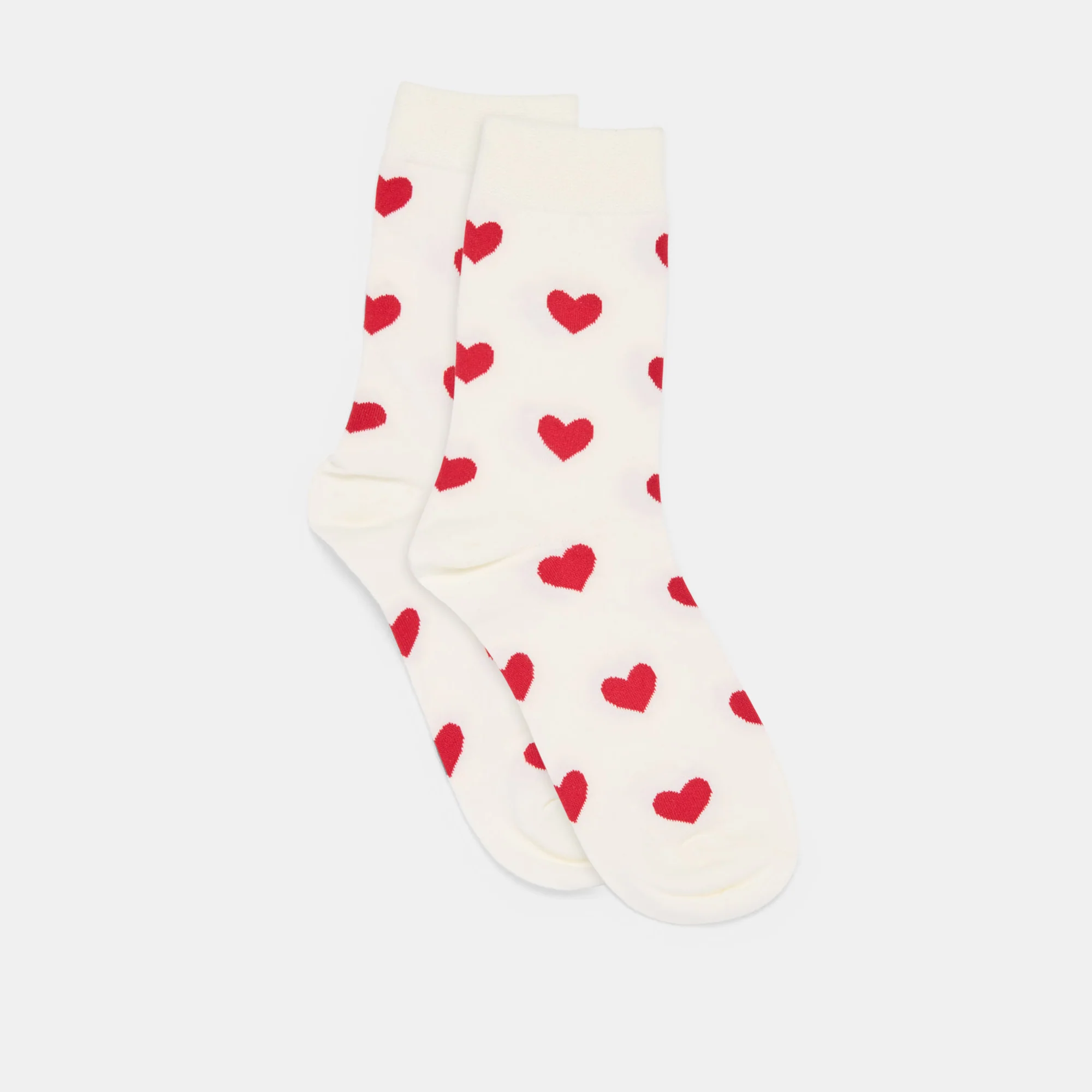 HEARTS CREW SOCKS WHITE RED 1 HEARTS CREW SOCKS WHITE RED