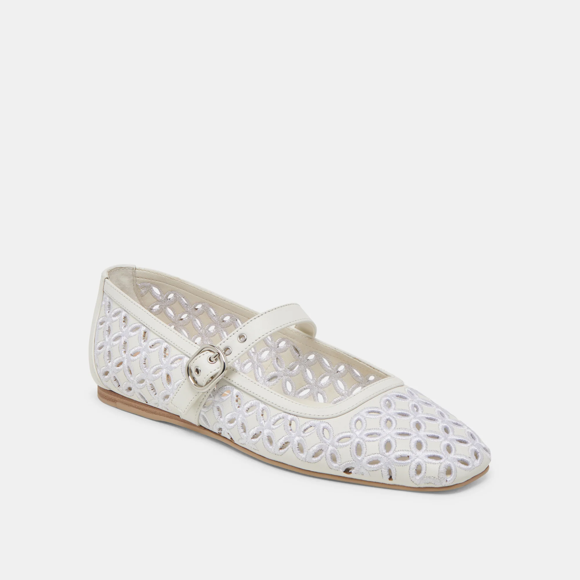 RODNI EYELET PERF BALLET FLATS TRUE WHITE LEATHER 17 RODNI EYELET PERF BALLET FLATS TRUE WHITE LEATHER
