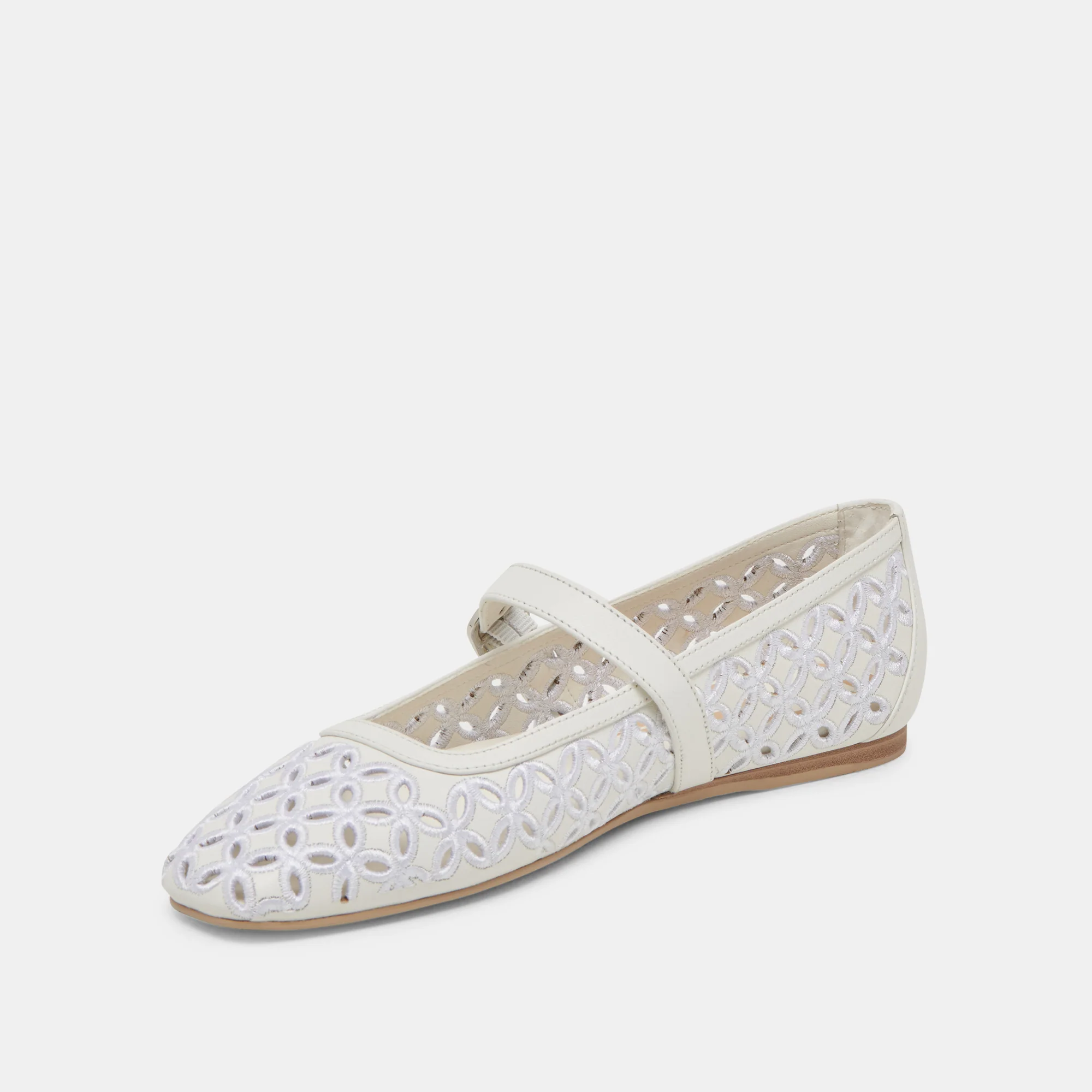 RODNI EYELET PERF BALLET FLATS TRUE WHITE LEATHER 21 RODNI EYELET PERF BALLET FLATS TRUE WHITE LEATHER