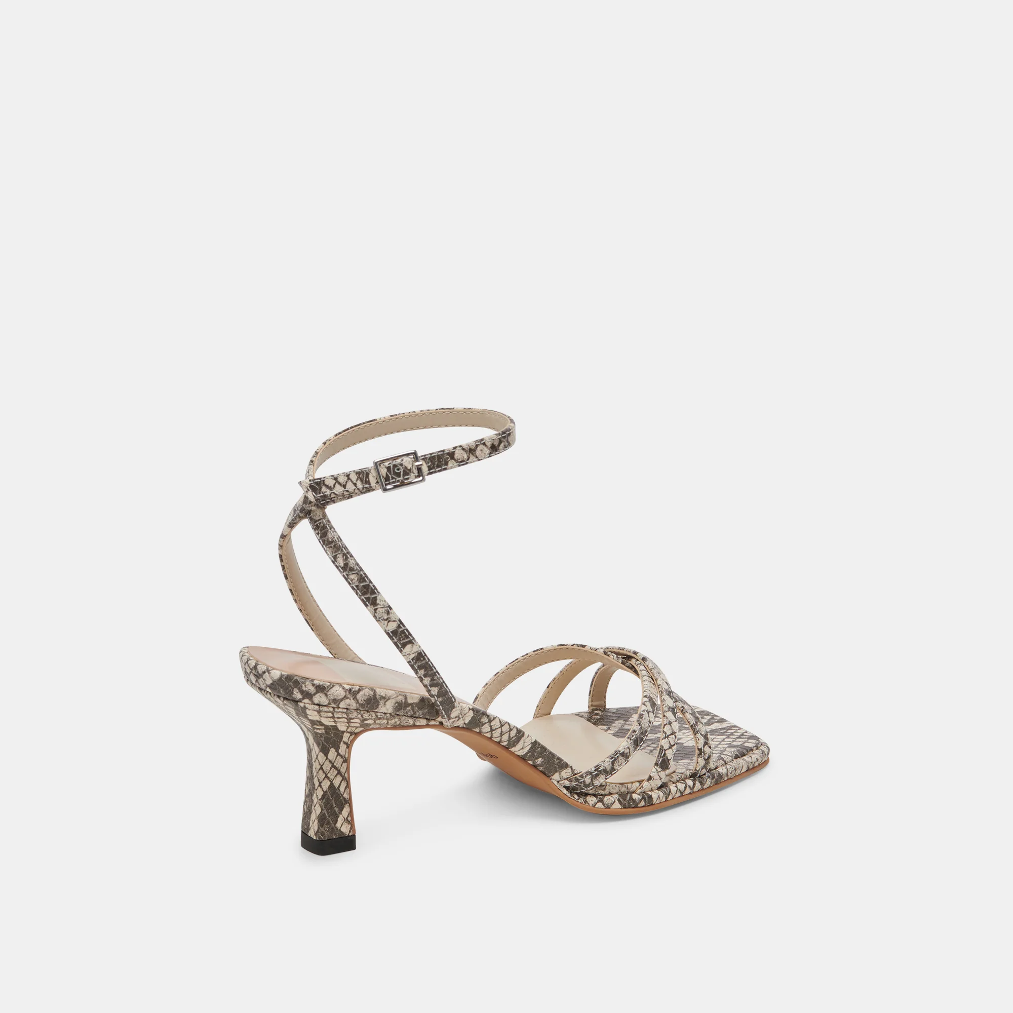 MANJI HEELS BLACK WHITE EMBOSSED SNAKE 12 MANJI HEELS BLACK WHITE EMBOSSED SNAKE