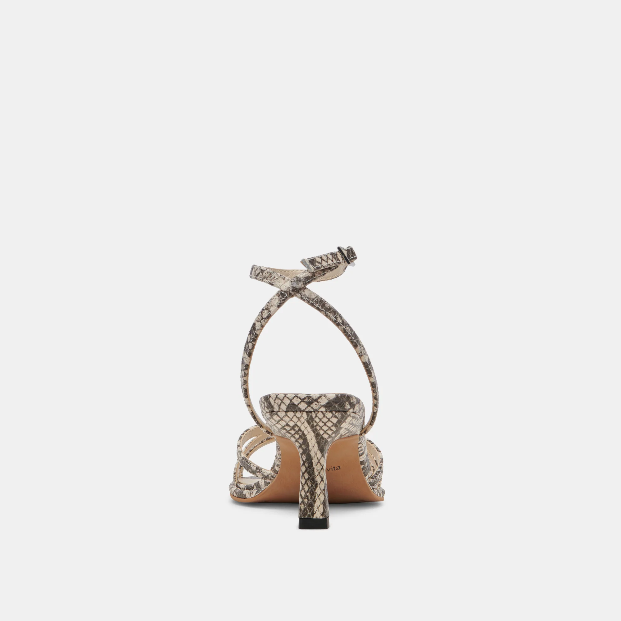 MANJI HEELS BLACK WHITE EMBOSSED SNAKE 16 MANJI HEELS BLACK WHITE EMBOSSED SNAKE