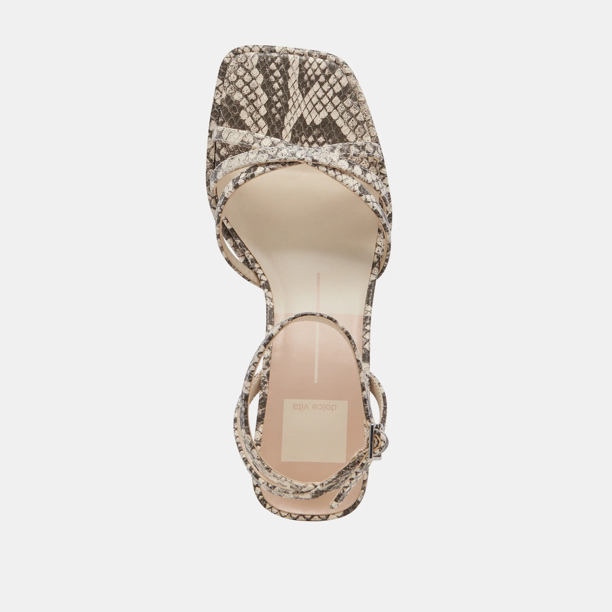 MANJI HEELS BLACK WHITE EMBOSSED SNAKE 17 MANJI HEELS BLACK WHITE EMBOSSED SNAKE
