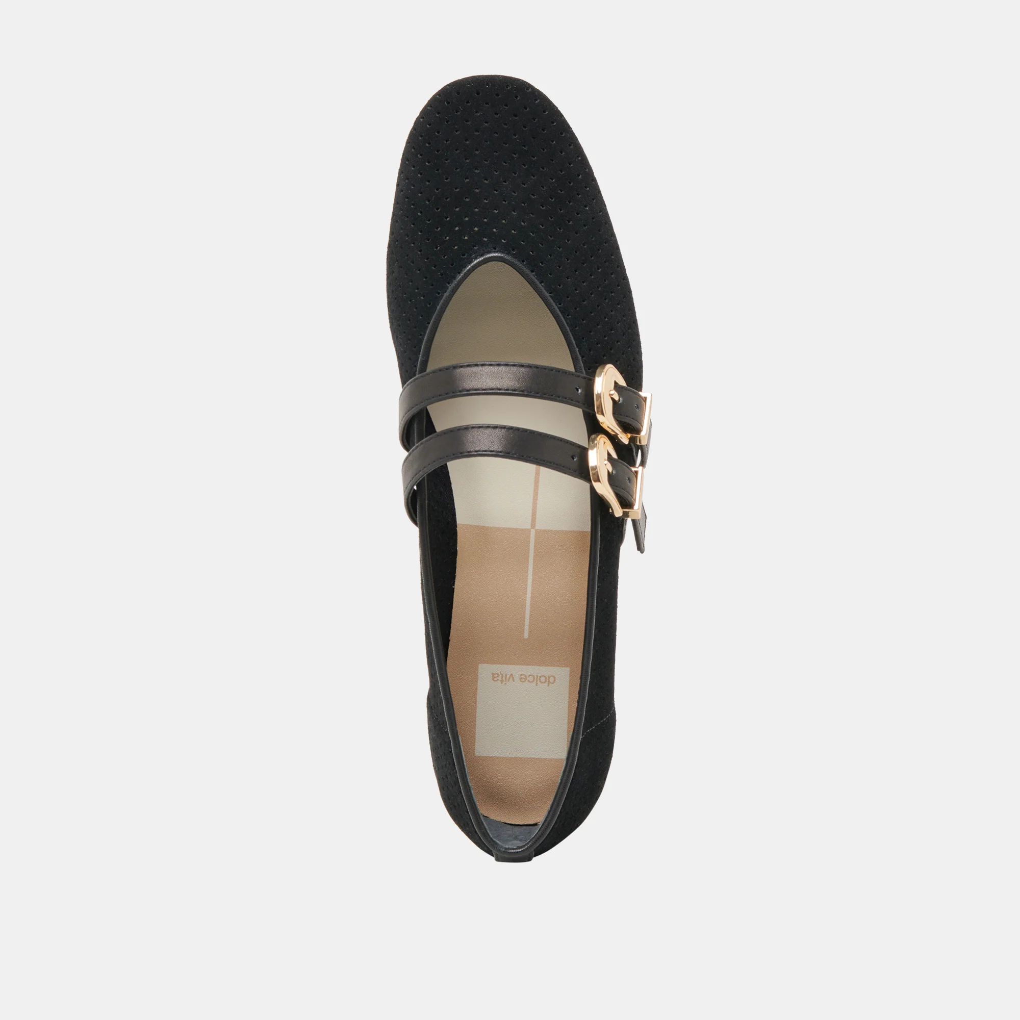 BAYLEE BALLET FLATS ONYX PERFORATED SUEDE 23 BAYLEE BALLET FLATS ONYX PERFORATED SUEDE