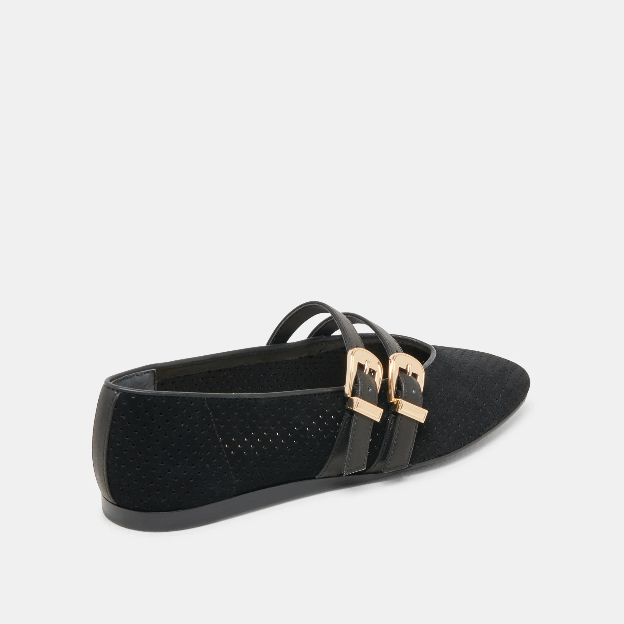 BAYLEE BALLET FLATS ONYX PERFORATED SUEDE 17 BAYLEE BALLET FLATS ONYX PERFORATED SUEDE