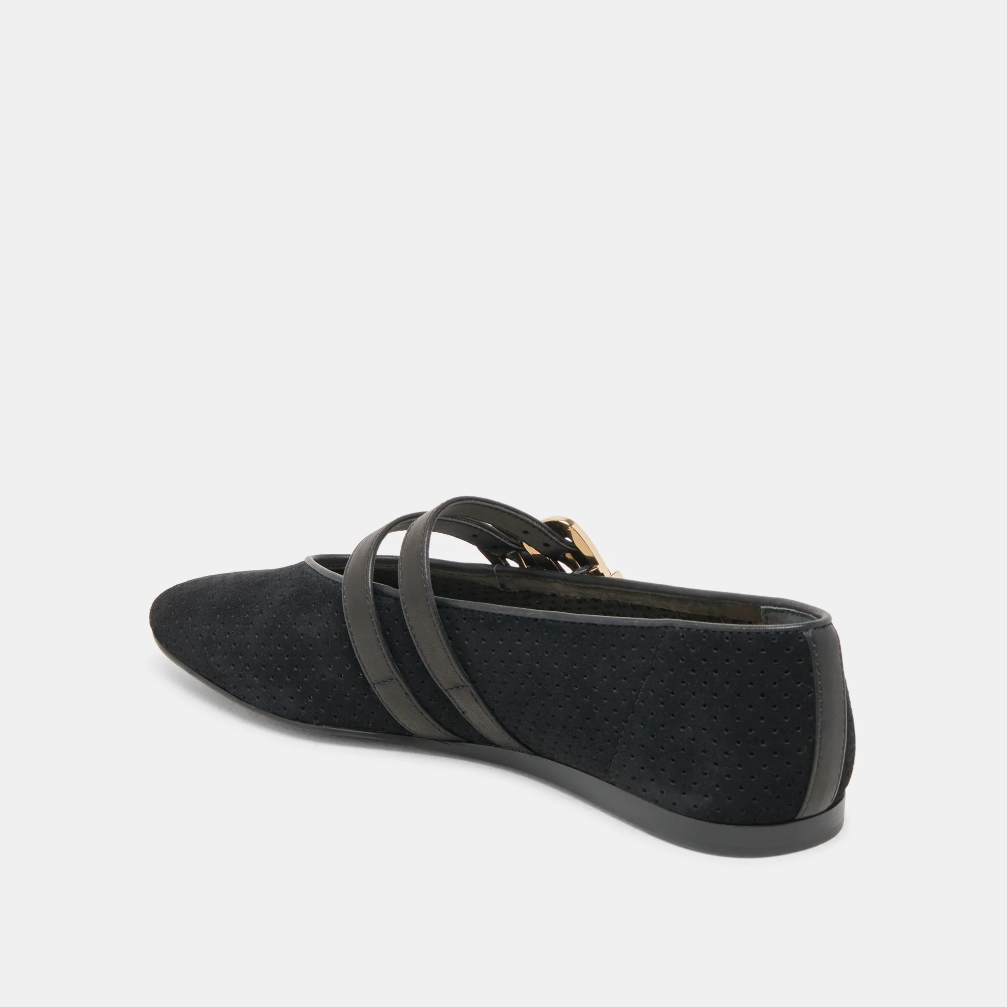 BAYLEE BALLET FLATS ONYX PERFORATED SUEDE 20 BAYLEE BALLET FLATS ONYX PERFORATED SUEDE