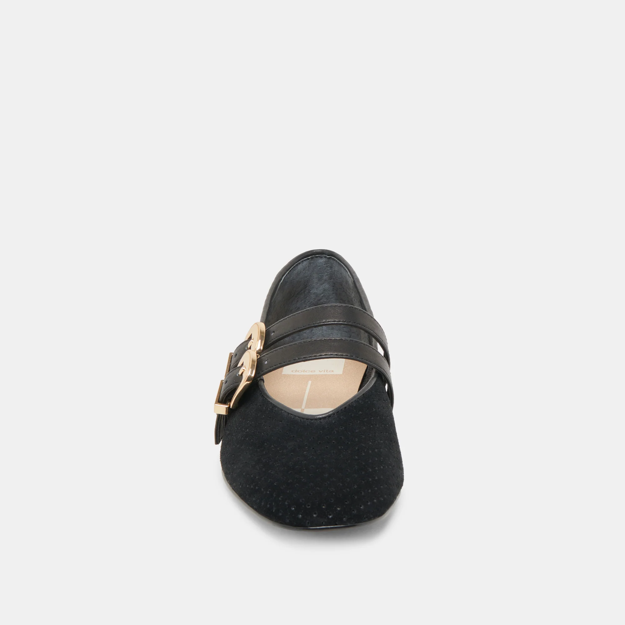BAYLEE BALLET FLATS ONYX PERFORATED SUEDE 21 BAYLEE BALLET FLATS ONYX PERFORATED SUEDE