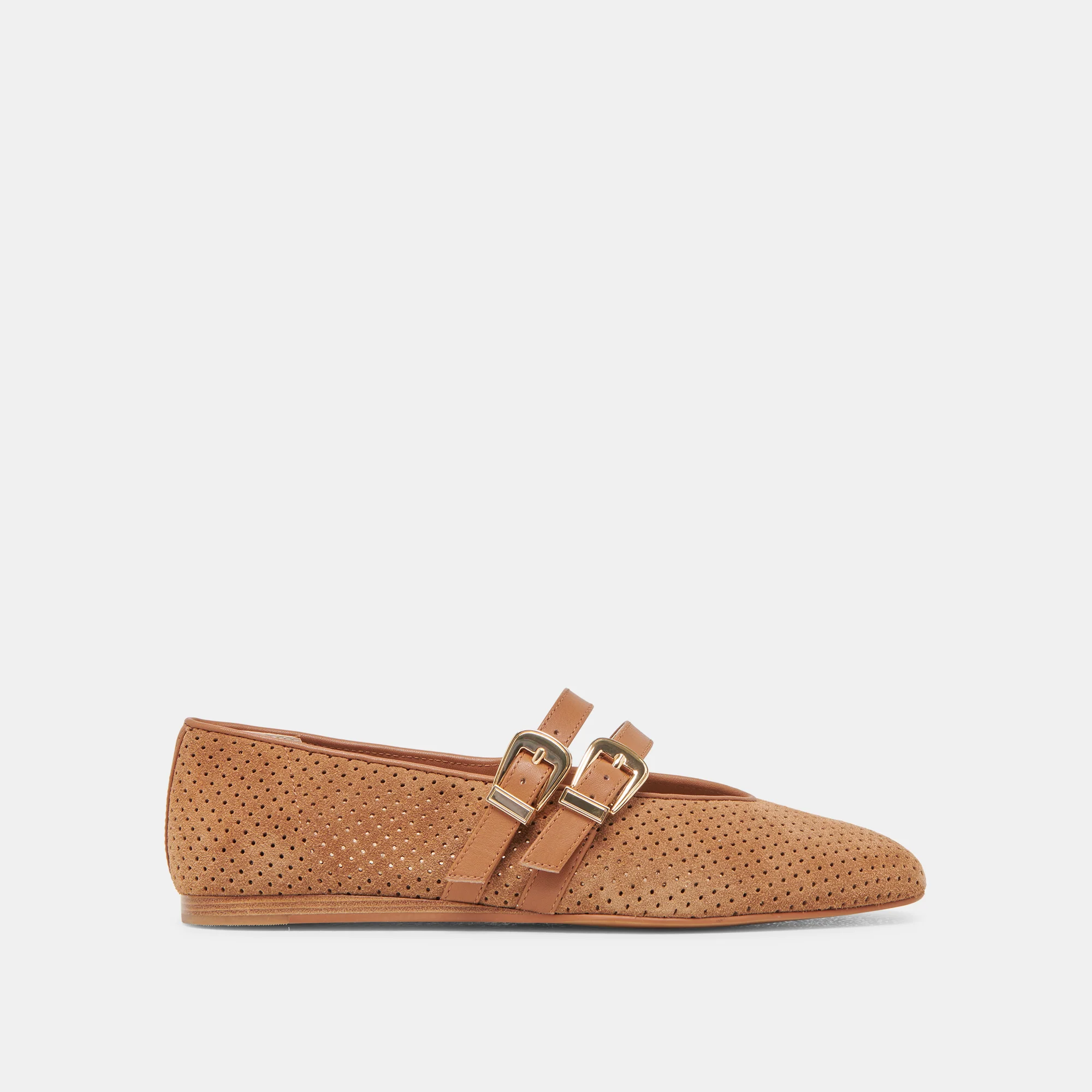 BAYLEE BALLET FLATS PECAN PERFORATED SUEDE 1 BAYLEE BALLET FLATS PECAN PERFORATED SUEDE