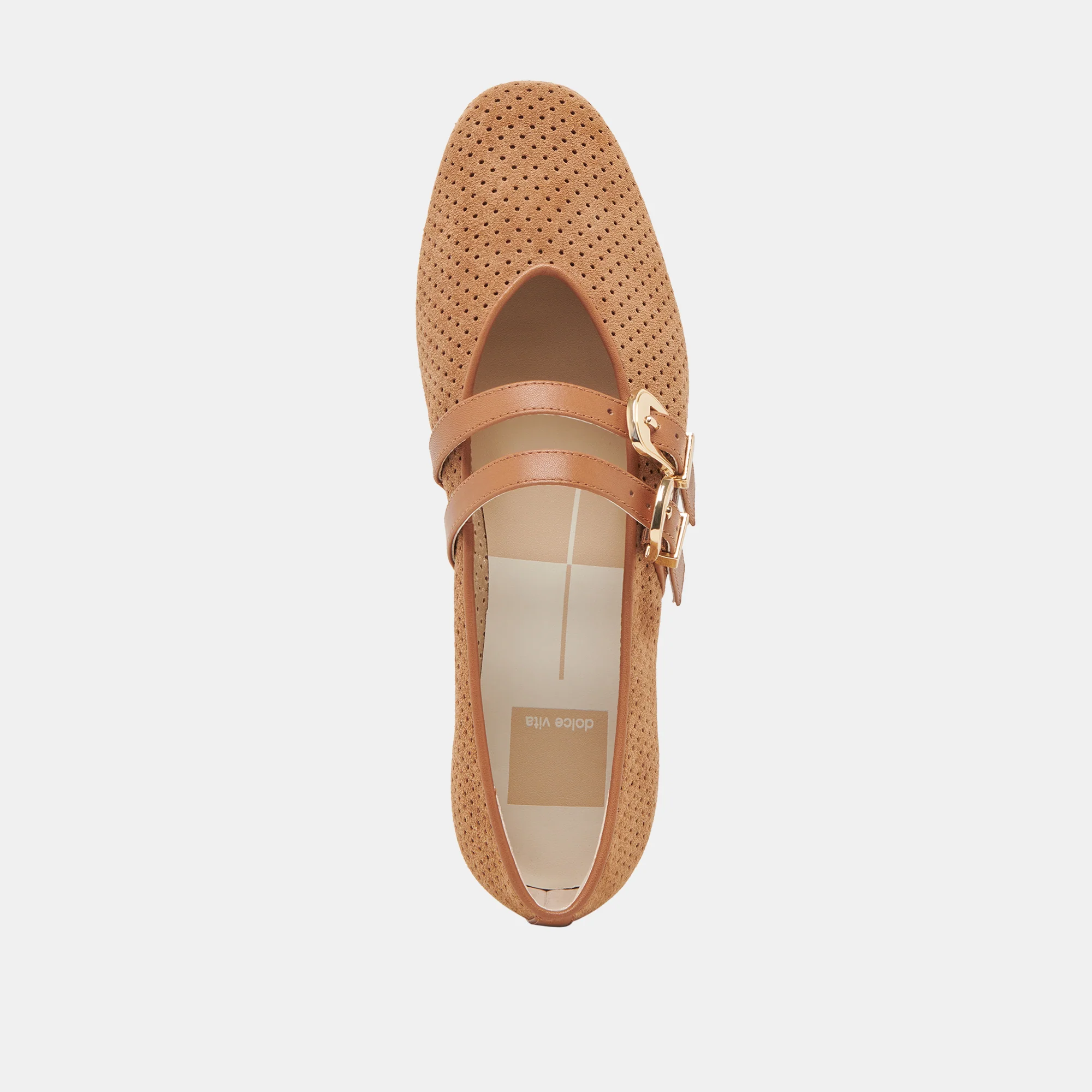 BAYLEE BALLET FLATS PECAN PERFORATED SUEDE 21 BAYLEE BALLET FLATS PECAN PERFORATED SUEDE
