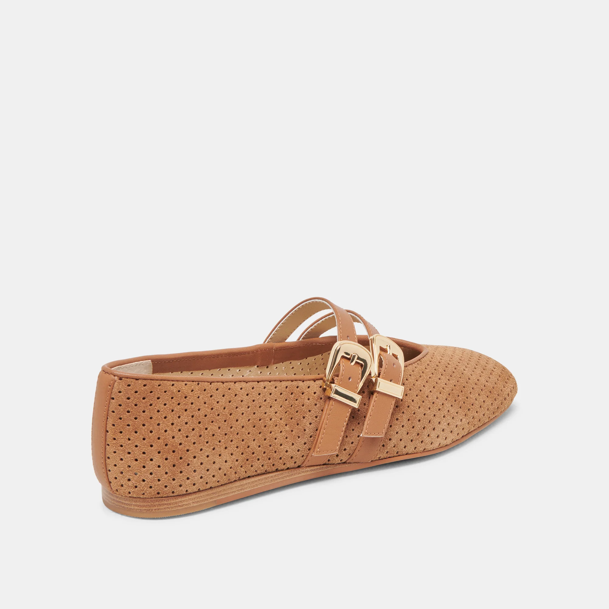 BAYLEE BALLET FLATS PECAN PERFORATED SUEDE 16 BAYLEE BALLET FLATS PECAN PERFORATED SUEDE