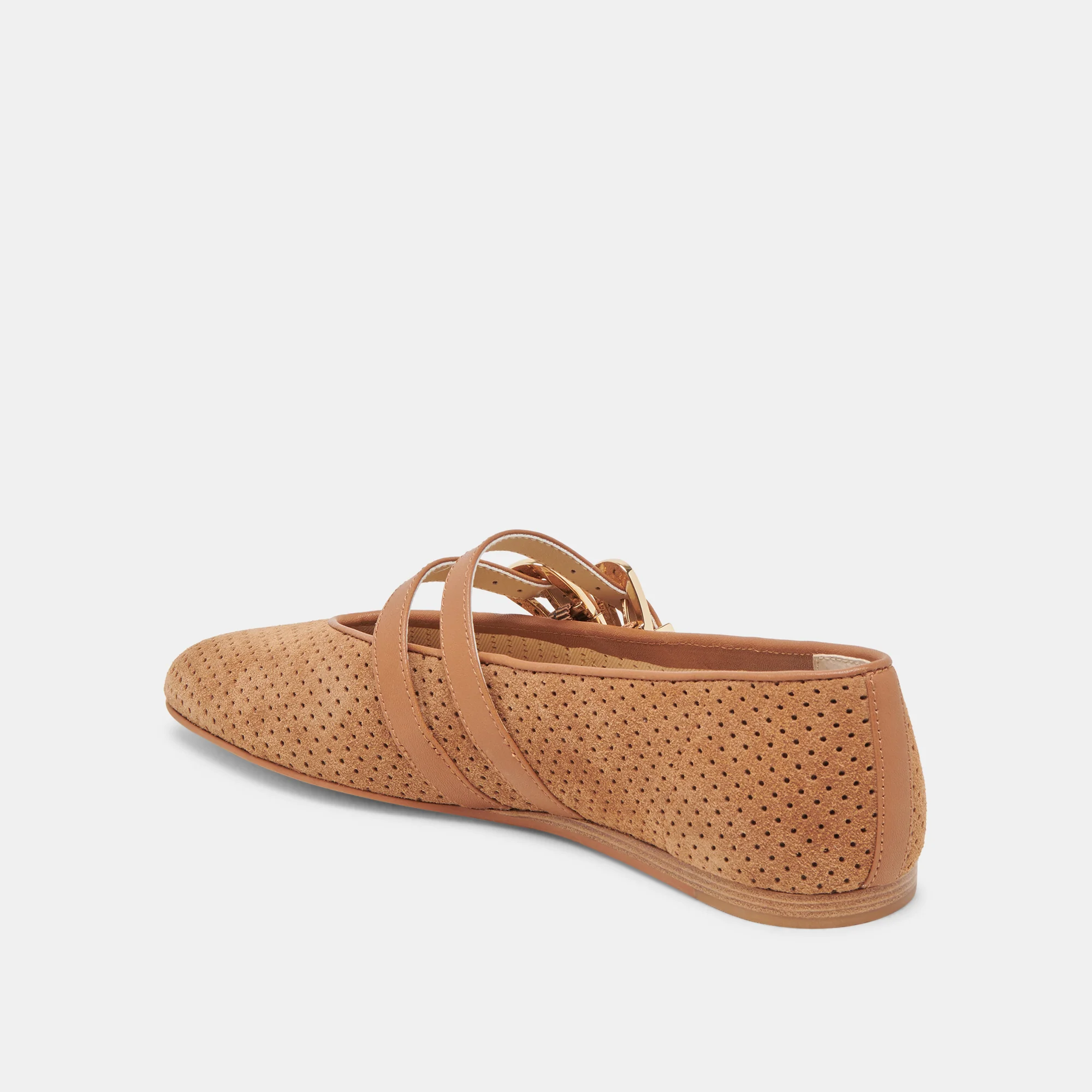 BAYLEE BALLET FLATS PECAN PERFORATED SUEDE 18 BAYLEE BALLET FLATS PECAN PERFORATED SUEDE